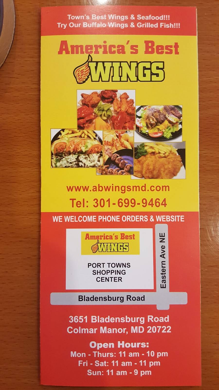 Americas Best Wings | restaurant | 3651 Bladensburg Rd, Colmar Manor, MD 20722, USA | 3016999464 OR +1 301-699-9464
