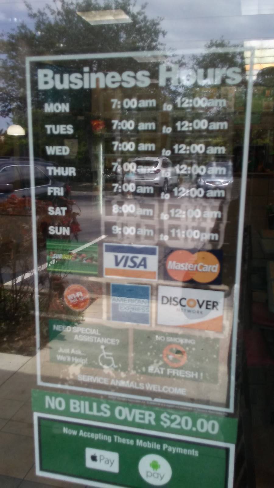 Subway | restaurant | 17137 Miramar Pkwy, Miramar, FL 33027, USA | 9544503443 OR +1 954-450-3443