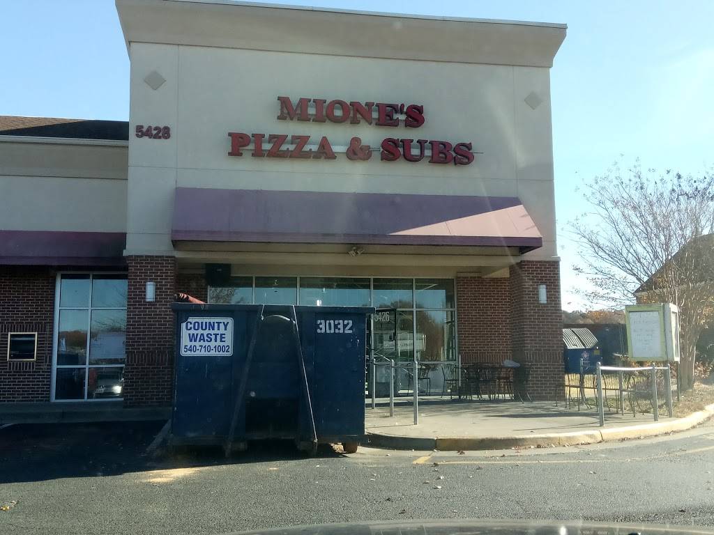 Miones Pizza & Subs | restaurant | 5426 Southpoint Plaza Way, Fredericksburg, VA 22407, USA | 5408981234 OR +1 540-898-1234