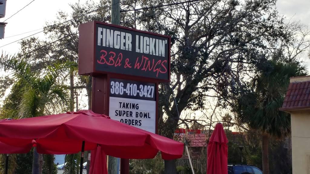 Finger Lickin BBQ & Wings | restaurant | 218 N Orange St, New Smyrna Beach, FL 32168, USA | 3864103427 OR +1 386-410-3427