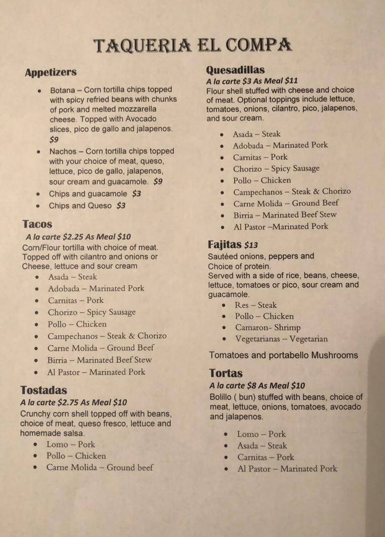 Taqueria El Compa | restaurant | 30045 Utica Rd, Roseville, MI 48066, USA | 5868597949 OR +1 586-859-7949