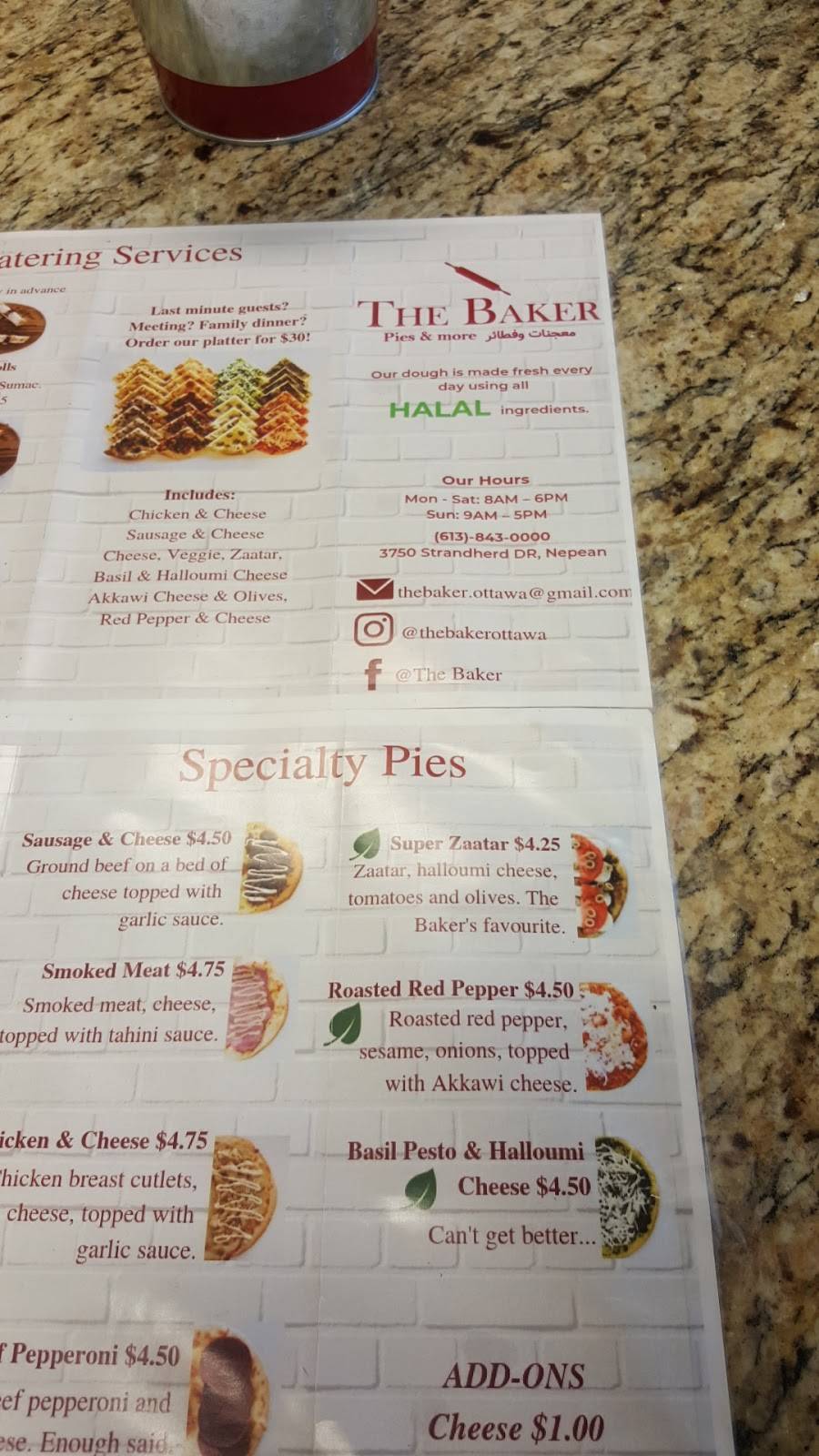 The Baker | restaurant | 3570 Strandherd Dr, Nepean, ON K2J 5L4, Canada | 6138430000 OR +1 613-843-0000