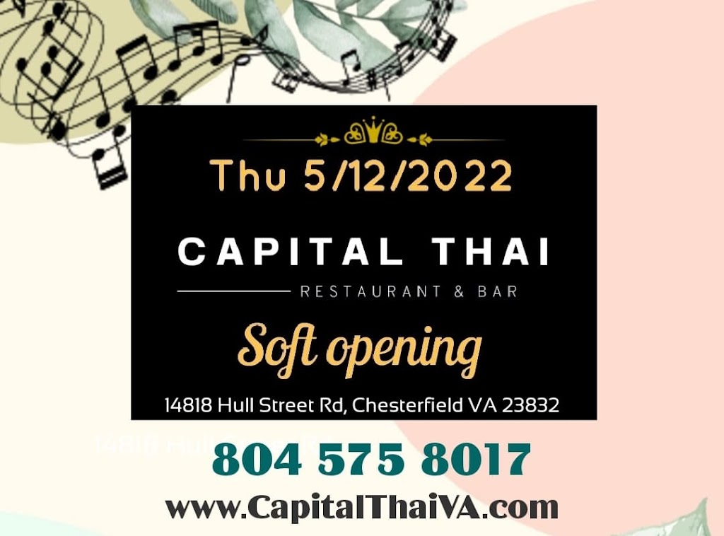 Capital Thai | restaurant | 14818 Hull Street Rd, Chesterfield, VA 23832, USA | 8045758017 OR +1 804-575-8017