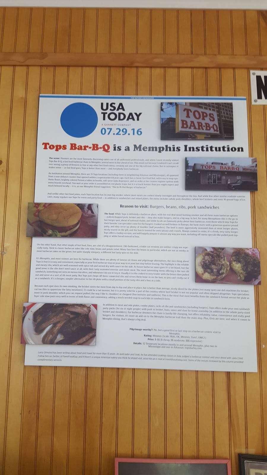 Tops Bar-B-Q | restaurant | 4316, 2748 Lamar Ave, Memphis, TN 38114, USA | 9017433480 OR +1 901-743-3480