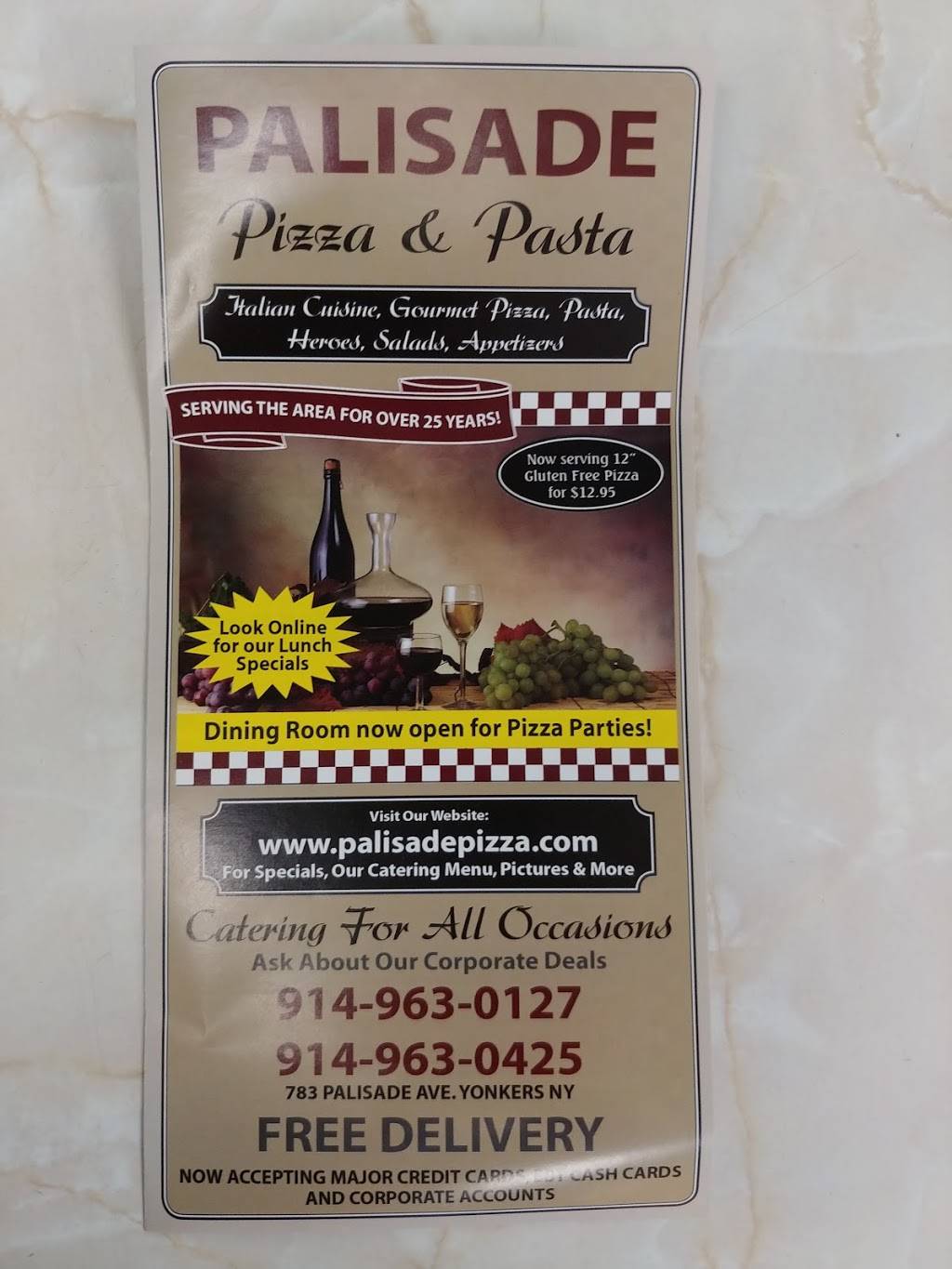 Palisades Pizza & Pasta | meal delivery | 783 Palisade Ave, Yonkers, NY 10703, USA | 9149630127 OR +1 914-963-0127