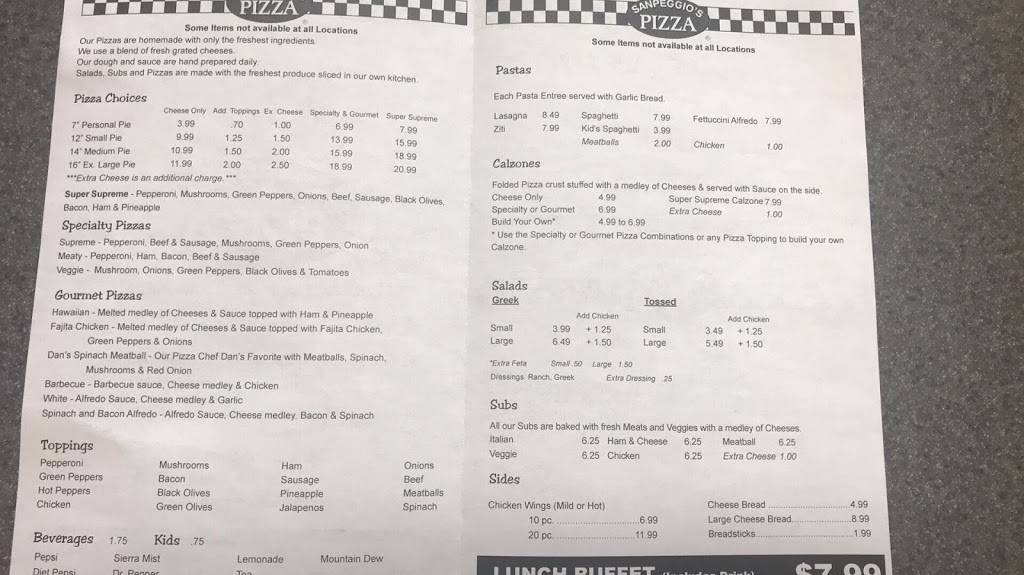 Sanpeggios Pizza | restaurant | 7270 Gadsden Hwy # 100, Trussville, AL 35173, USA | 2056553399 OR +1 205-655-3399