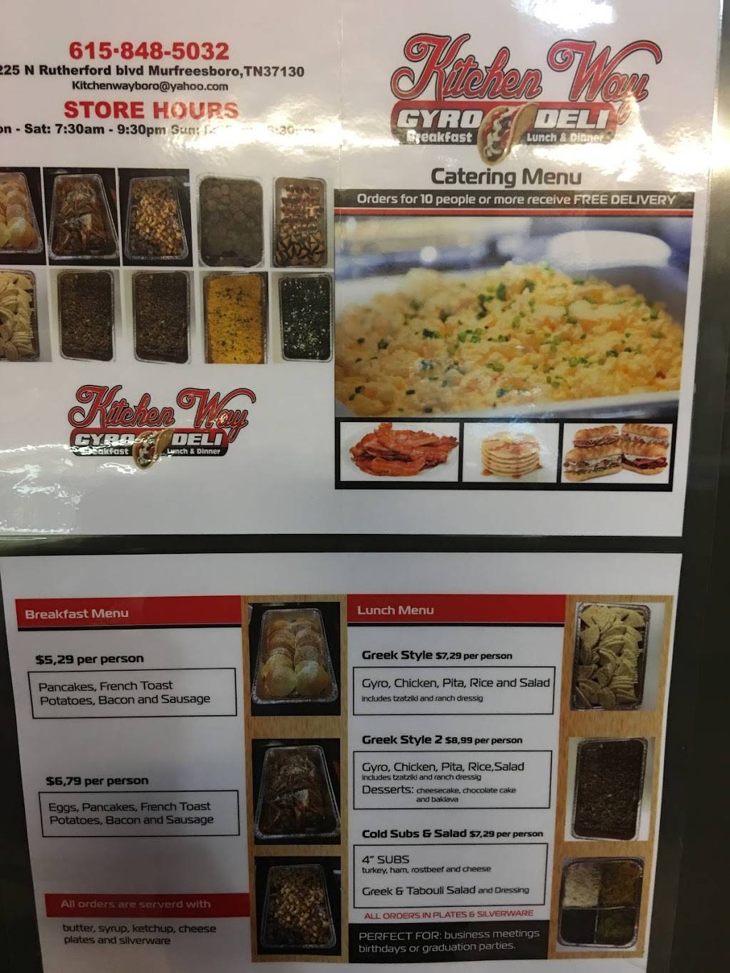 Kitchen Way Gyro Deli | restaurant | 225 N Rutherford Blvd, Murfreesboro, TN 37130, USA | 6158485032 OR +1 615-848-5032