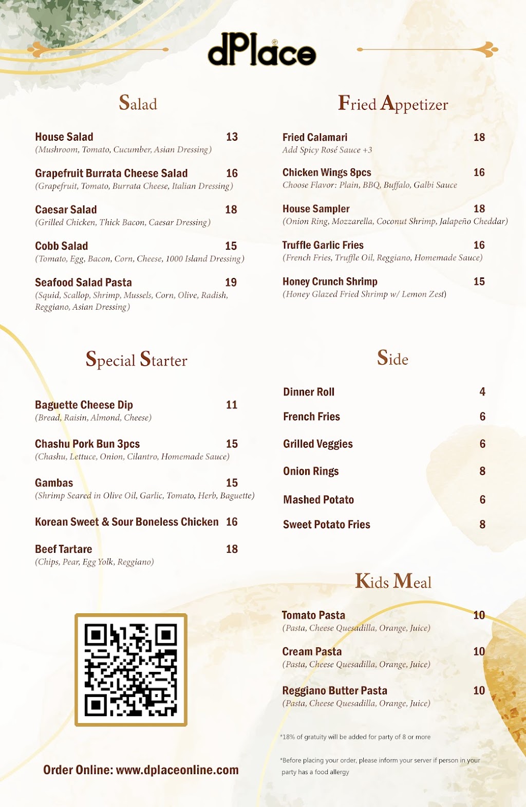 dPlace Steak & Pasta | restaurant | 1901 W Malvern Ave, Fullerton, CA 92833, USA | 7148699520 OR +1 714-869-9520