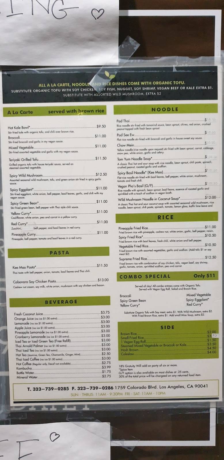 My Vegan | restaurant | 11044 Ventura Blvd, Studio City, CA 91604, USA | 8183087455 OR +1 818-308-7455