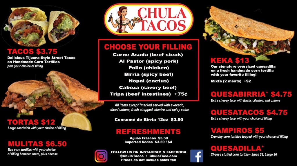 Chula Tacos | restaurant | 3819 Mission Blvd, San Diego, CA 92109, USA | 8583526706 OR +1 858-352-6706