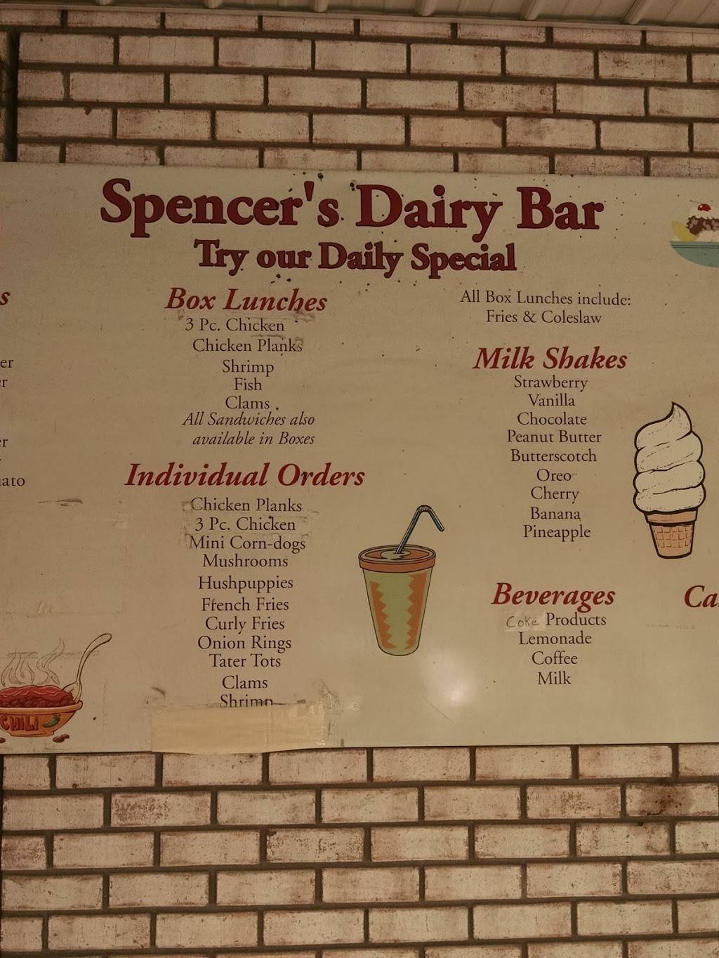 Spencers Dairy Bar | restaurant | Spencer S Dairy Bar, Booneville, KY 41314, USA | 6065935152 OR +1 606-593-5152