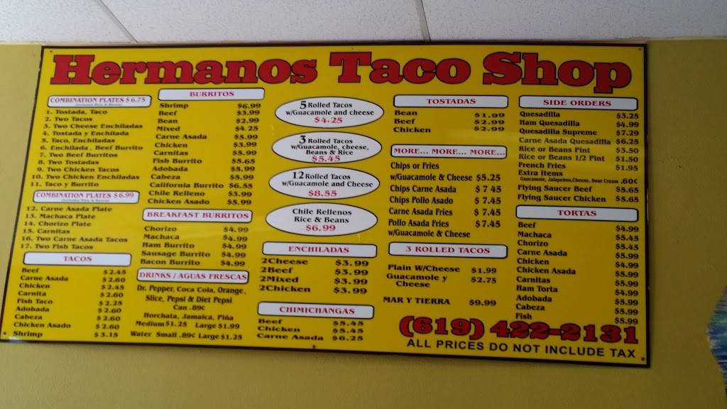 Hermanos Taco Shop | restaurant | 1295 Broadway #206, Chula Vista, CA 91911, USA | 6194222131 OR +1 619-422-2131