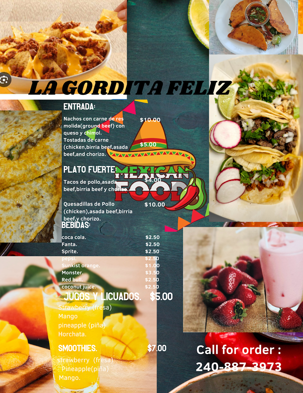 La Gordita Feliz | restaurant | 2121 University Blvd W, Wheaton, MD 20902, USA | 2408873973 OR +1 240-887-3973