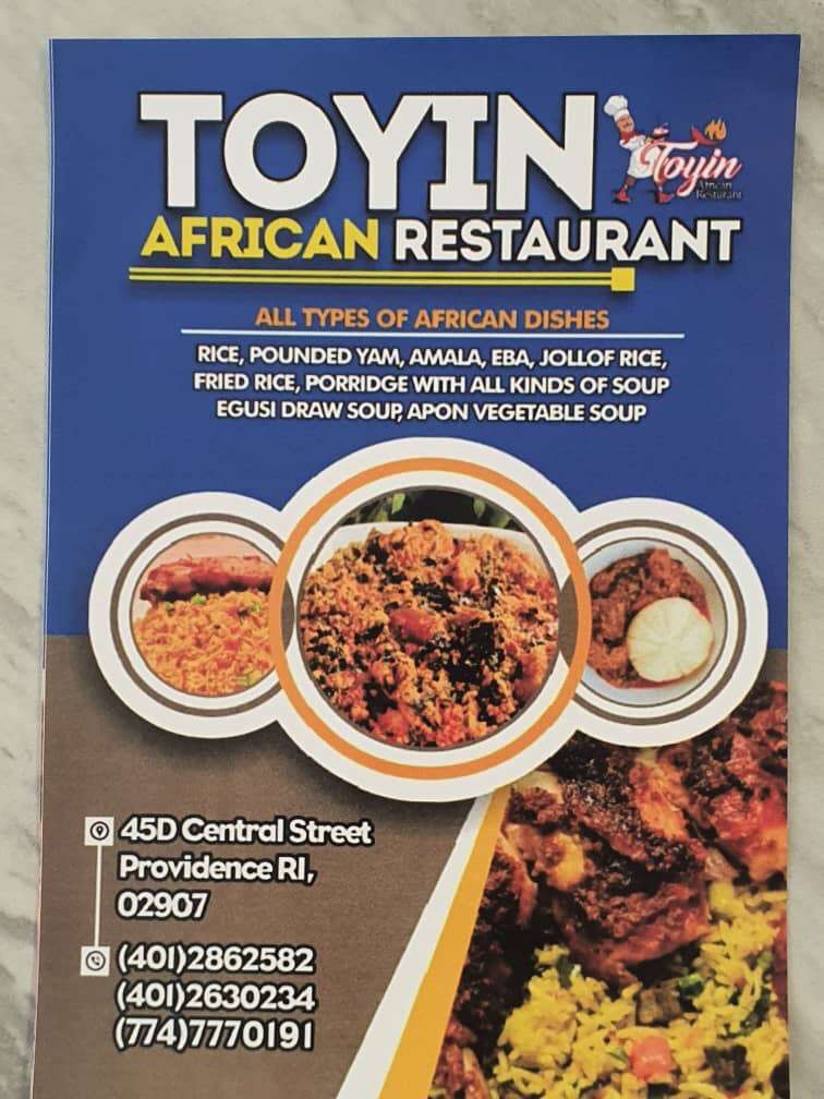 Toyin African Restaurant | restaurant | 45D Central St, Providence, RI 02907, USA | 4012630234 OR +1 401-263-0234