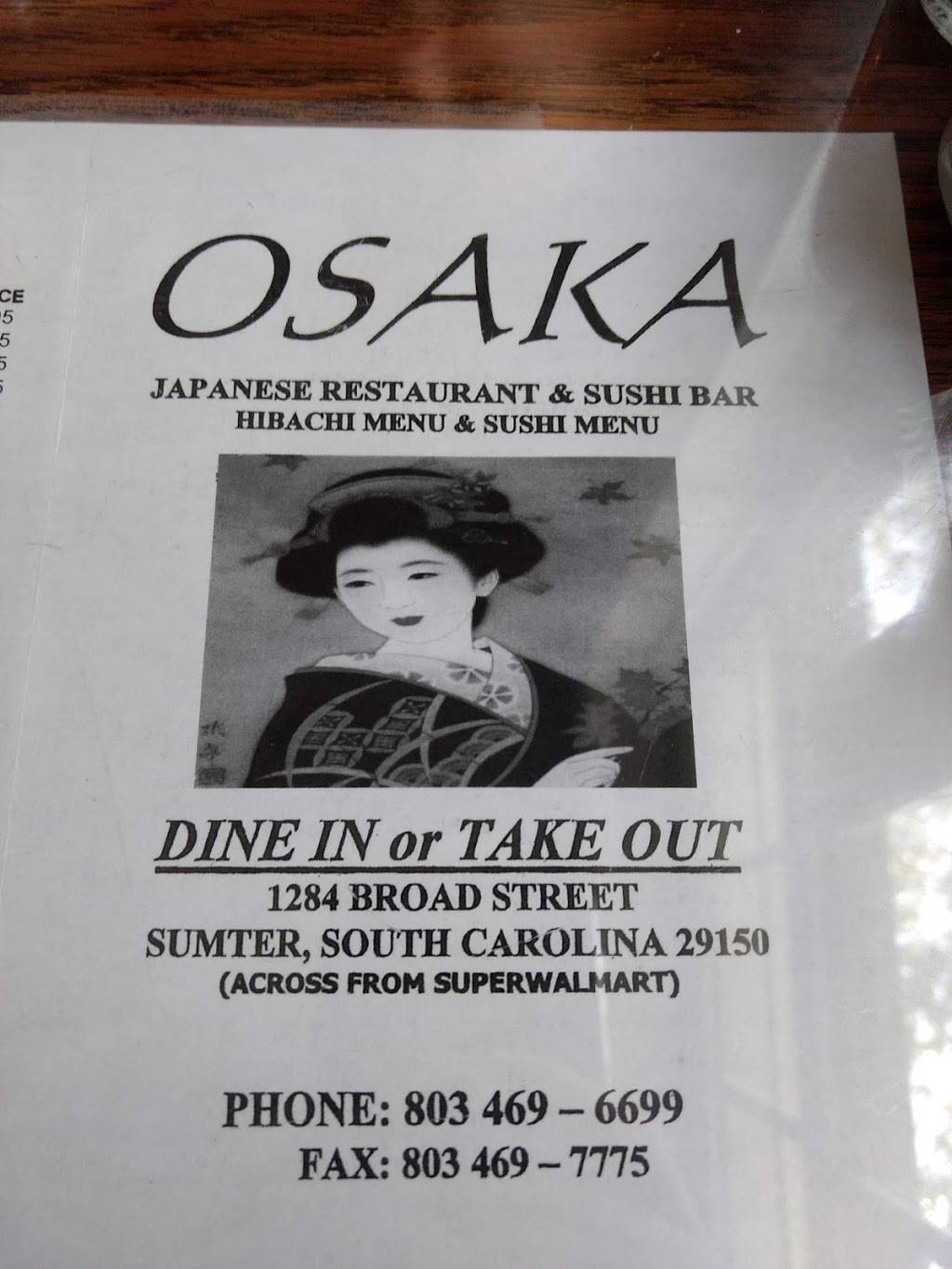 Osaka Japanese Restaurant & Sushi | restaurant | 1003 Broad St, Sumter, SC 29150, USA | 8034696699 OR +1 803-469-6699