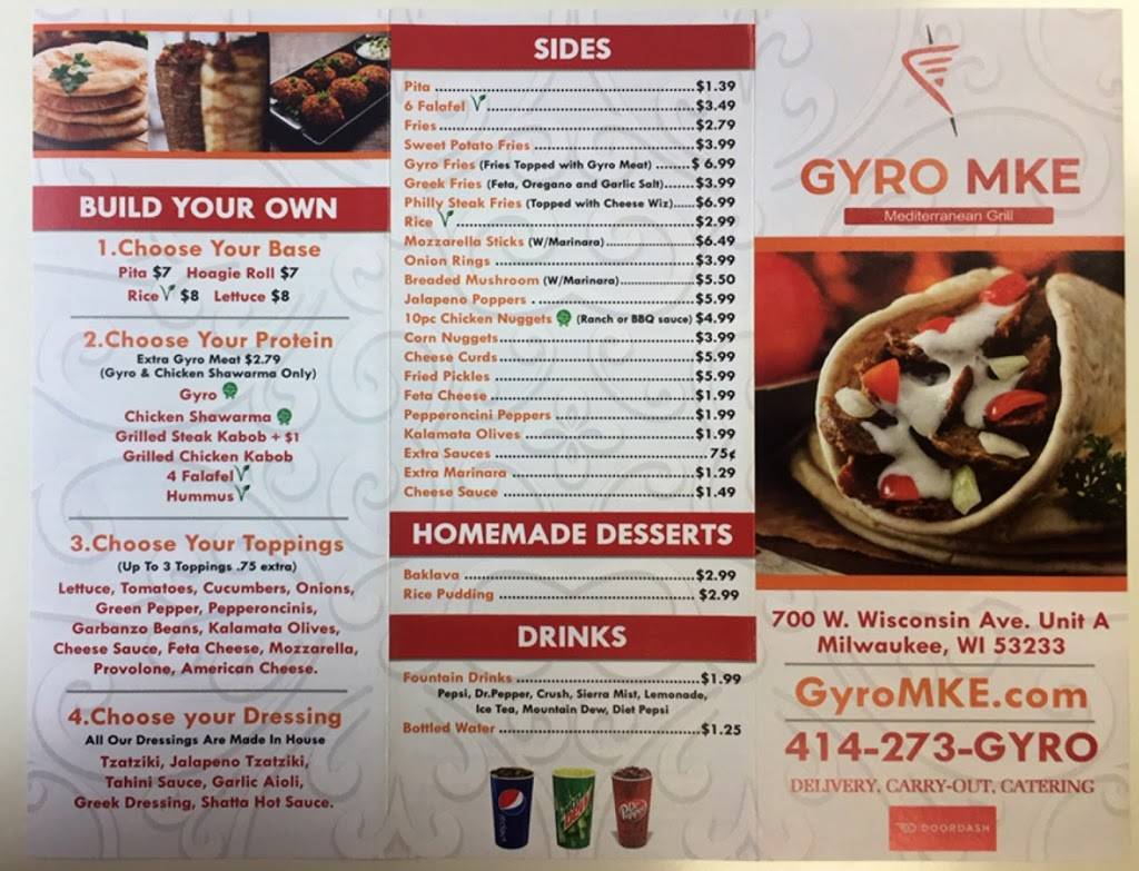 Gyro MKE | restaurant | 700 W Wisconsin Ave #A, Milwaukee, WI 53233, USA | 4142734976 OR +1 414-273-4976