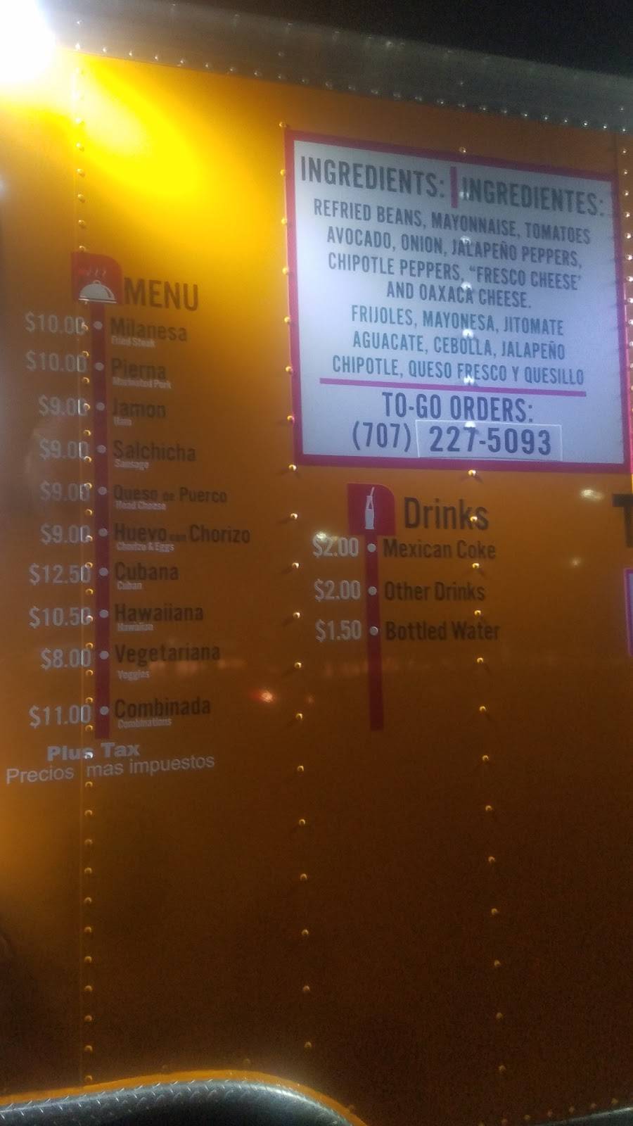 Tortas Gigantes Metro Balderas | restaurant | 629 Factory Stores Dr, Napa, CA 94559, USA | 7072275093 OR +1 707-227-5093