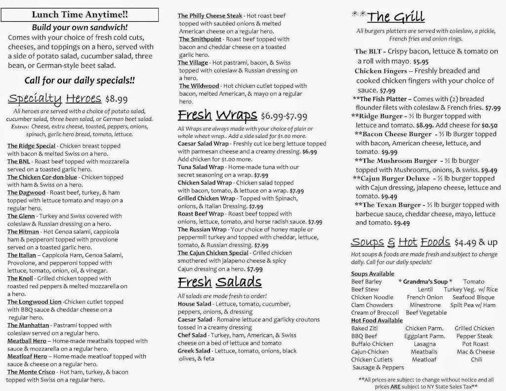 Ridge Country Deli | bakery | 1630 Middle Country Rd, Ridge, NY 11961, USA | 6319240338 OR +1 631-924-0338