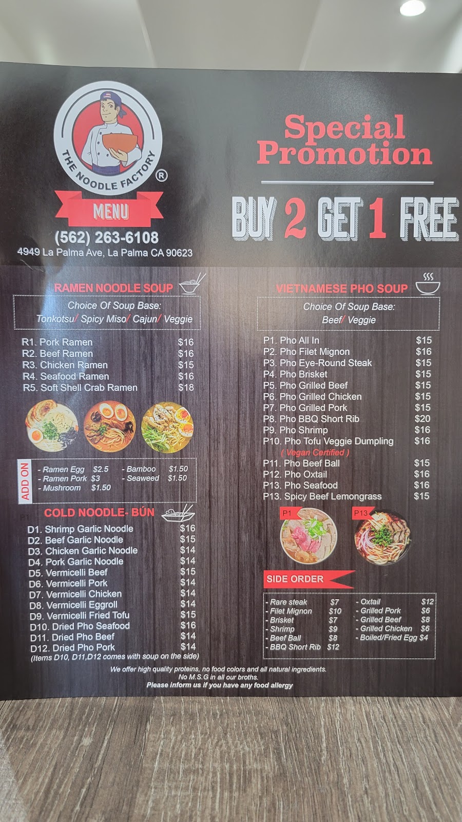 The Noodle Factory | restaurant | 4949 La Palma Ave, La Palma, CA 90623, USA | 5622636108 OR +1 562-263-6108