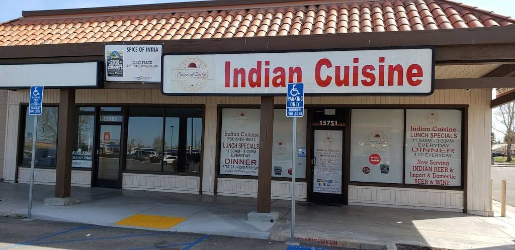Spice of India | restaurant | 15751 Main St, Hesperia, CA 92345, USA | 7609498811 OR +1 760-949-8811
