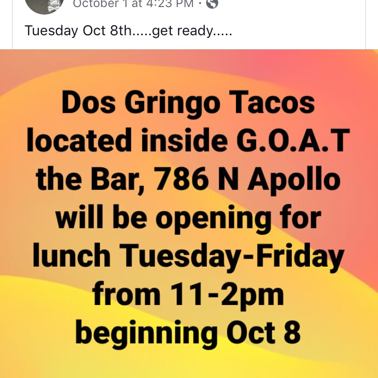 Dos Gringo Tacos | restaurant | 786 N Apollo Blvd, Melbourne, FL 32935, USA | 3213275848 OR +1 321-327-5848