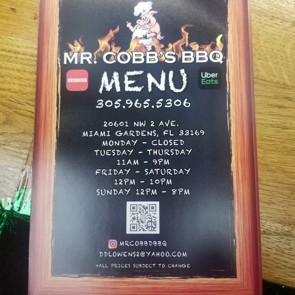 Mr. Cobbs BBQ & Wings | restaurant | 20601 NW 2nd Ave, Miami, FL 33169, USA | 3059655306 OR +1 305-965-5306