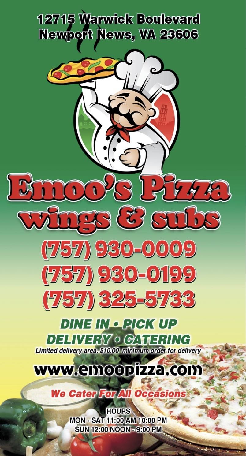 Emoo’s Pizza wings & subs | restaurant | 12715 Warwick Blvd, Newport News, VA 23606, USA | 7579300009 OR +1 757-930-0009