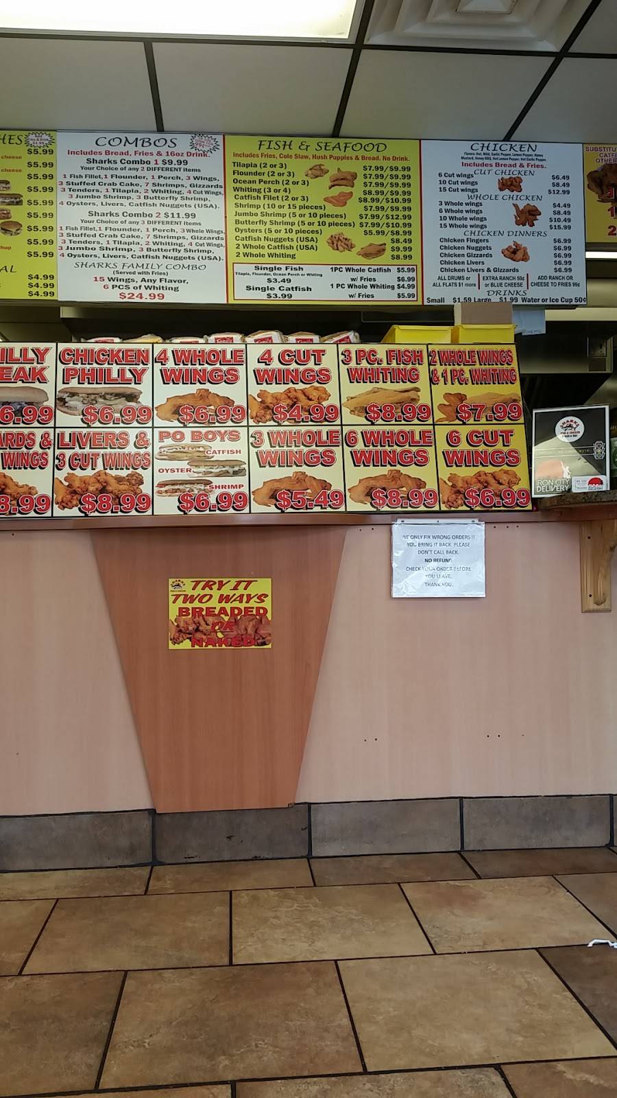 Sharks Fish & Chicken | restaurant | 254 Green Springs Hwy, Birmingham, AL 35209, USA | 2059413331 OR +1 205-941-3331