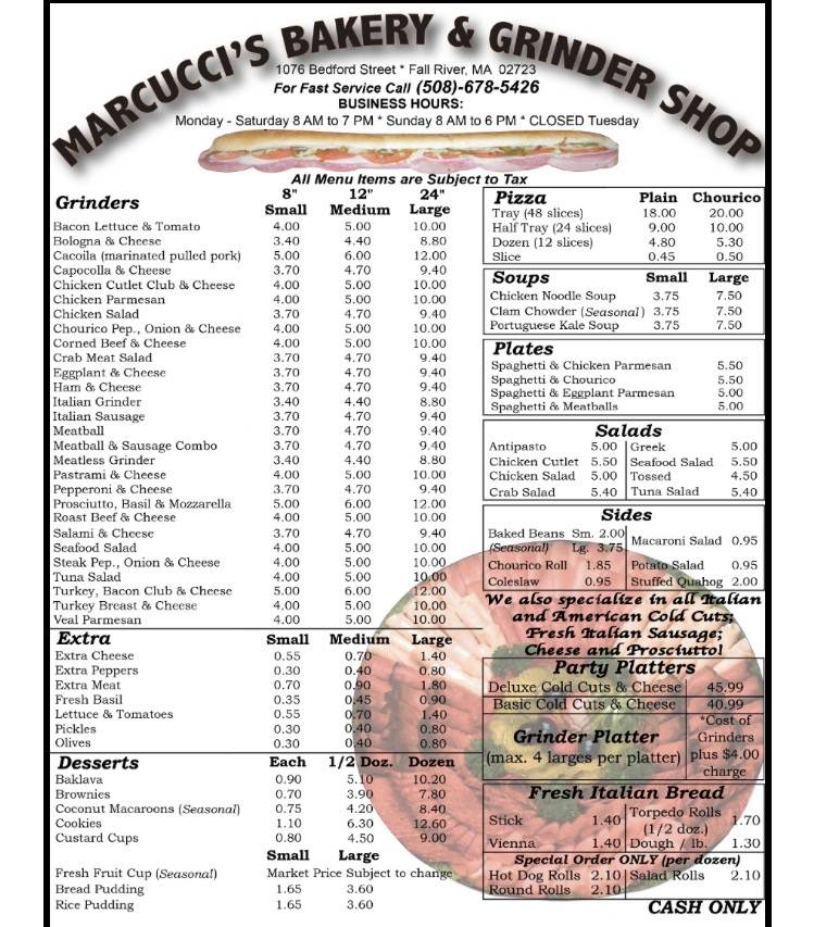 Marcuccis Bakery | bakery | 1076 Bedford St, Fall River, MA 02723, USA | 5086785426 OR +1 508-678-5426