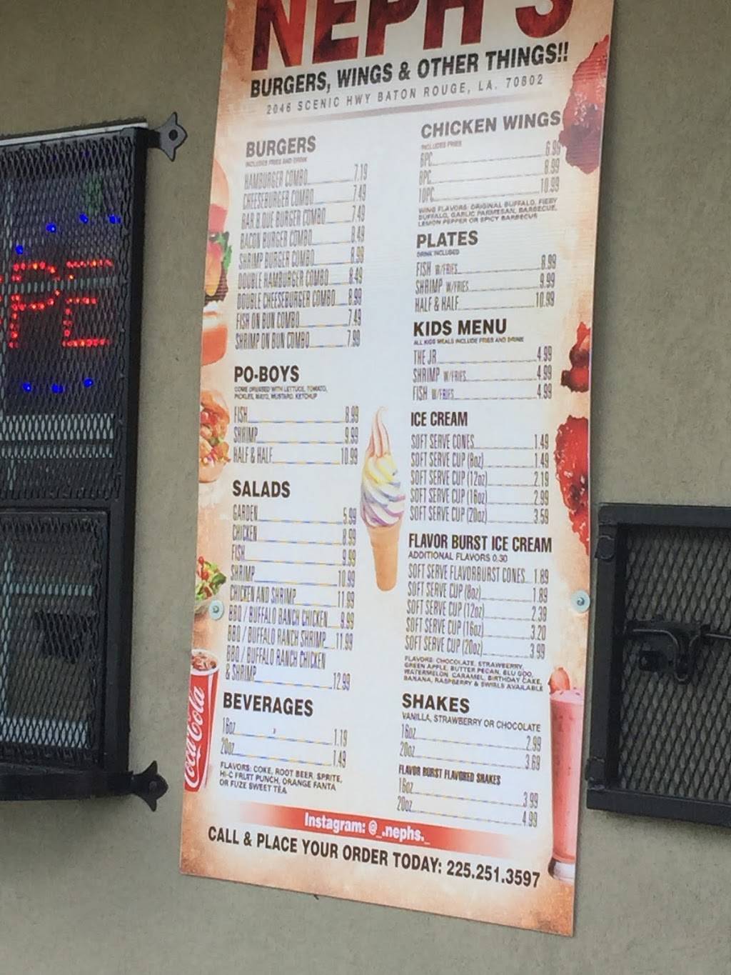 Nephs Deli | restaurant | 2046 Scenic Hwy, Baton Rouge, LA 70802, USA | 2252513597 OR +1 225-251-3597