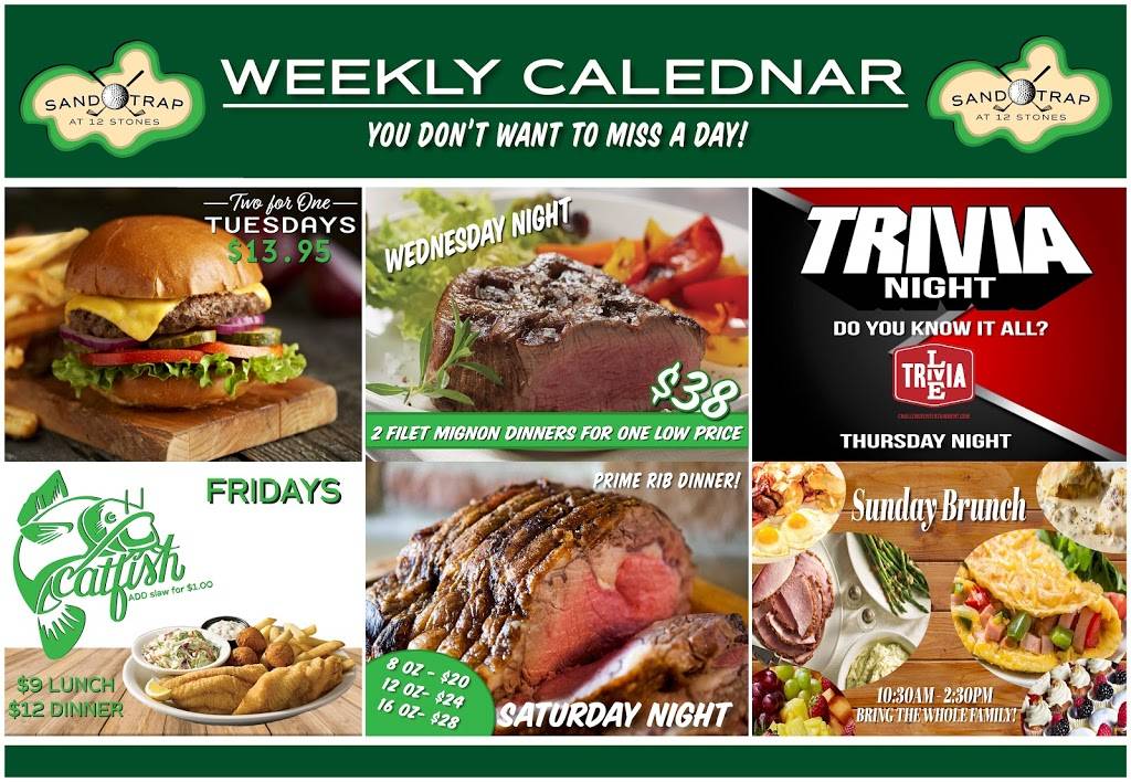 Sand Trap at 12 Stones | restaurant | 1201 12 Stones Crossing, Goodlettsville, TN 37072, USA | 6157564263 OR +1 615-756-4263