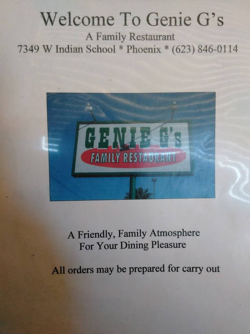 Genie Gs | restaurant | 7349 W Indian School Rd, Phoenix, AZ 85033, USA | 6238460114 OR +1 623-846-0114
