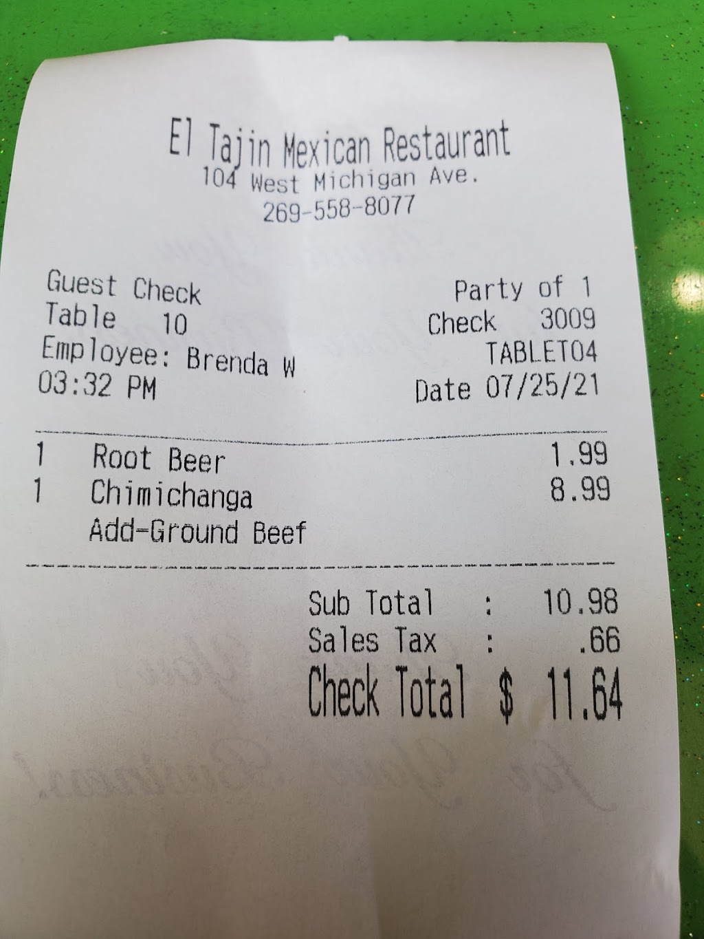 El Tajin | restaurant | 104 W Michigan Ave, Marshall, MI 49068, USA | 2695588077 OR +1 269-558-8077