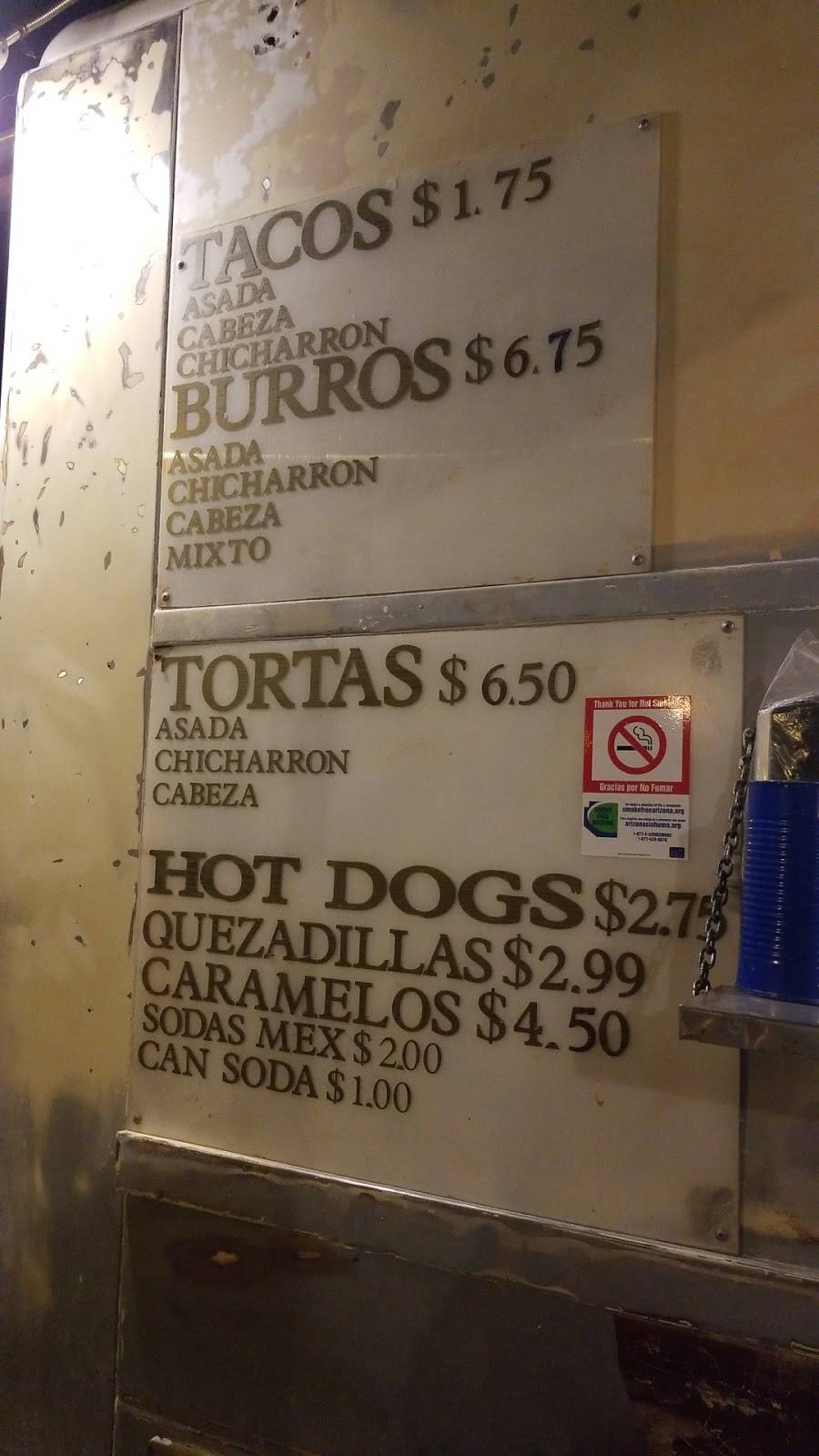 Geronimos Tacos Y Hot dogs | restaurant | 3350 W Valencia Rd, Tucson, AZ 85746, USA | 5208913976 OR +1 520-891-3976