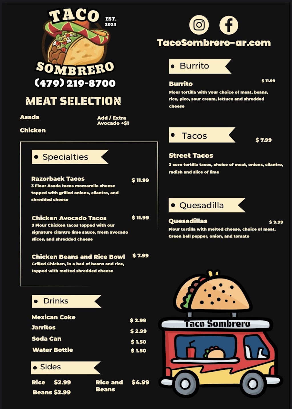 Taco Sombrero | restaurant | 2611 W Main St, Russellville, AR 72801, USA | 4792198700 OR +1 479-219-8700