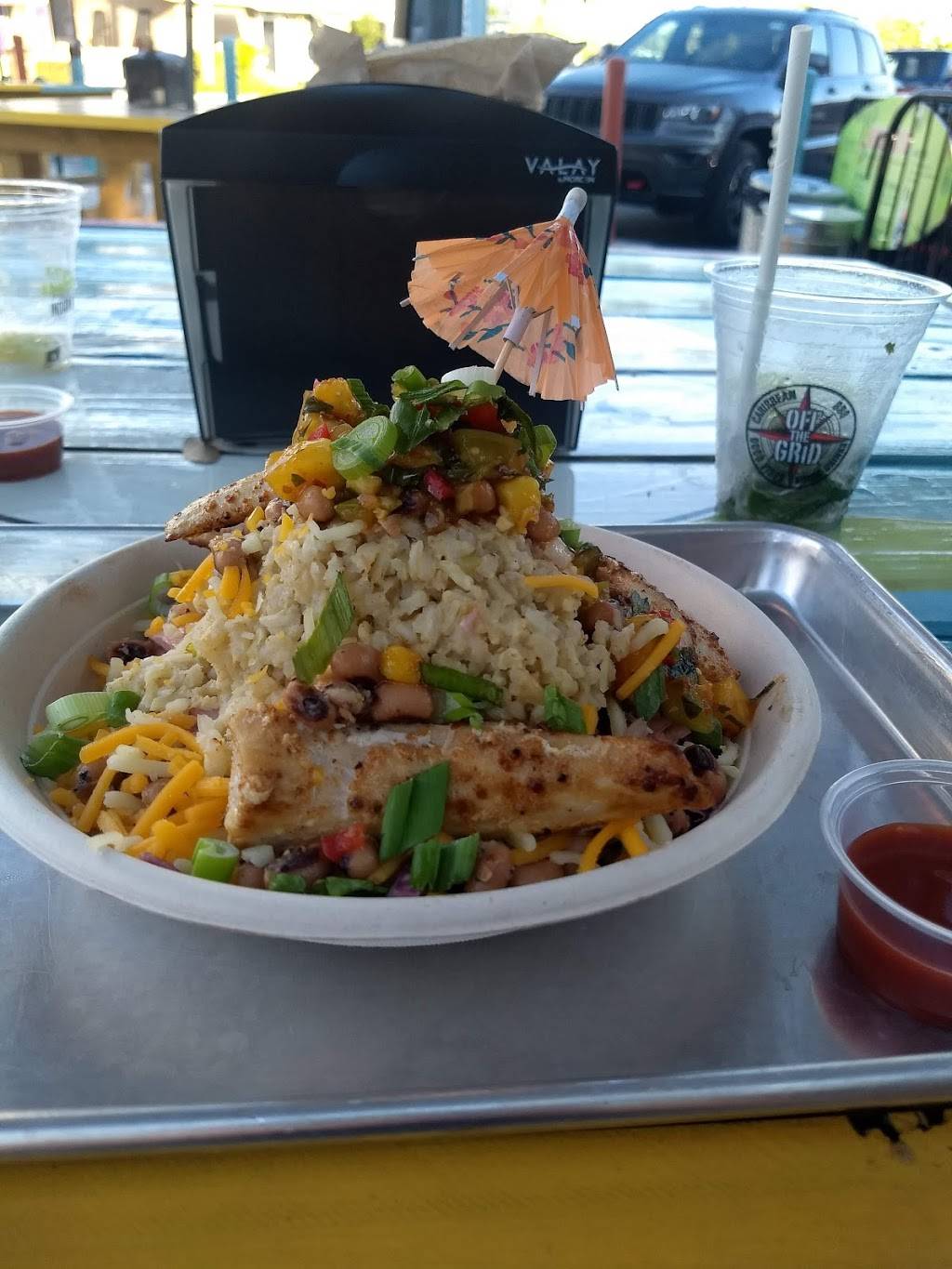 Off The Grid | restaurant | 208 1st St, Indian Rocks Beach, FL 33785, USA | 7272504144 OR +1 727-250-4144