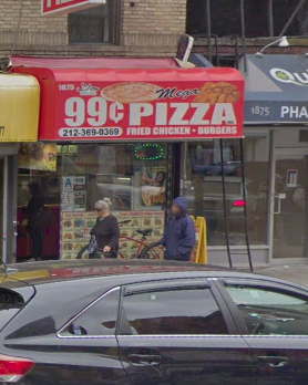 99 Cents Mega Pizza | restaurant | 1875 Lexington Ave, New York, NY 10035, USA | 2123690369 OR +1 212-369-0369