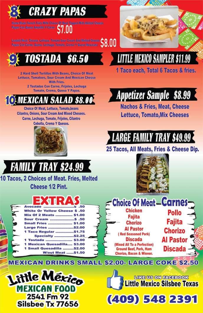 Little Mexico | restaurant | 2541 FM 92, Silsbee, TX 77656, USA | 4095482391 OR +1 409-548-2391