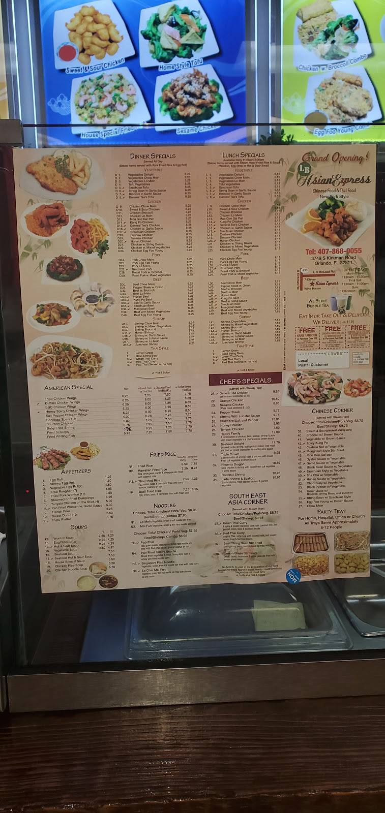 Asian Express LB | restaurant | 3749 S Kirkman Rd, Orlando, FL 32811, USA | 4078680055 OR +1 407-868-0055