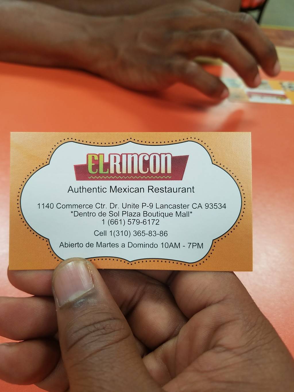 El Rincon Authentic Mexican Restaurant | restaurant | 1140 Commerce Center Dr Space P-9, Lancaster, CA 93534, USA | 6615796172 OR +1 661-579-6172