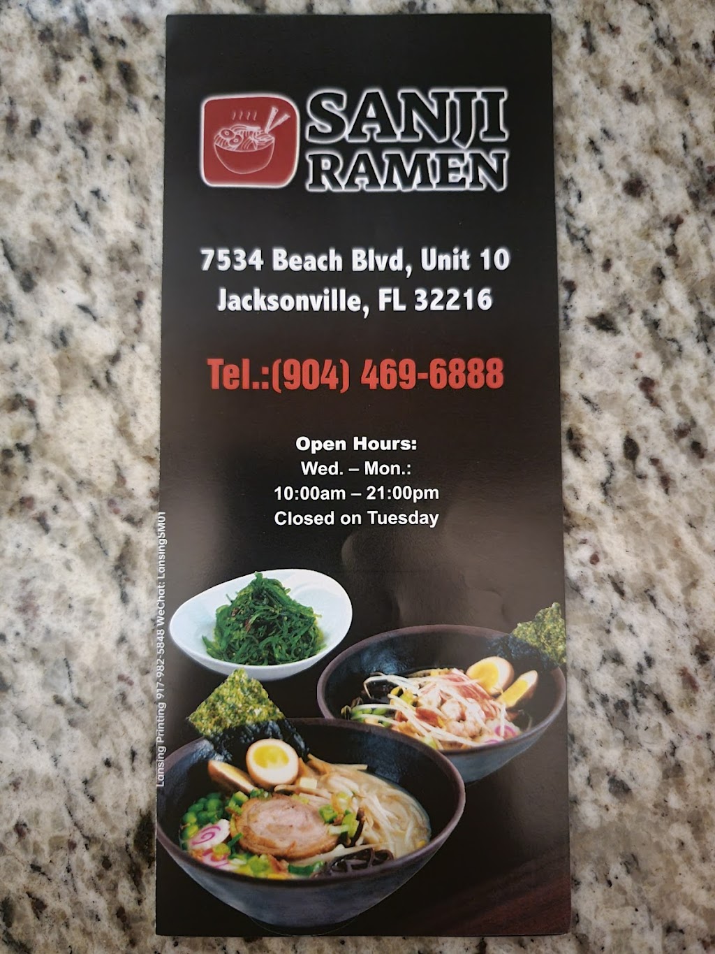 Sanji Ramen | restaurant | 7534 Beach Blvd Units 10, Jacksonville, FL 32216, USA | 9044696888 OR +1 904-469-6888