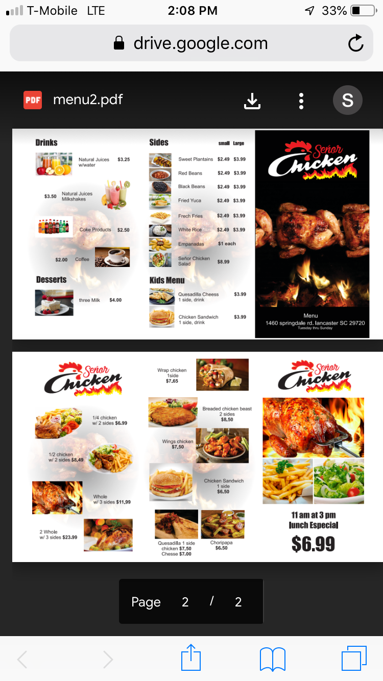 Señor chicken | restaurant | 1460 Springdale Rd, Lancaster, SC 29720, USA | 8032852555 OR +1 803-285-2555
