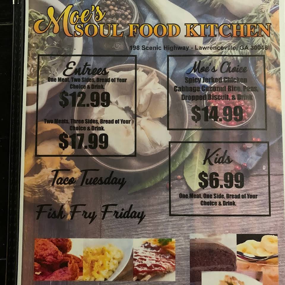 Moes SoulFood Kitchen | restaurant | 198 Scenic Hwy N, Lawrenceville, GA 30046, USA | 6783492068 OR +1 678-349-2068