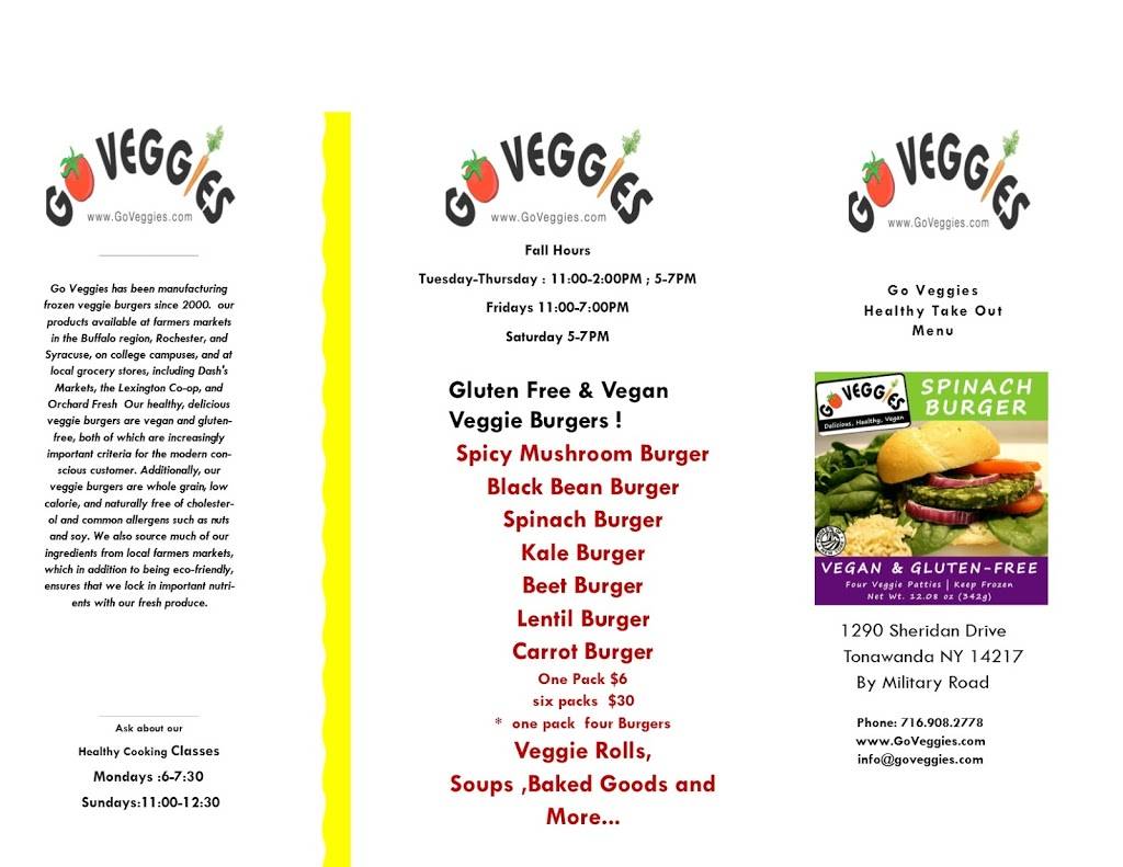 Go Veggies | restaurant | 1290 Sheridan Dr, Buffalo, NY 14217, USA | 7169082778 OR +1 716-908-2778