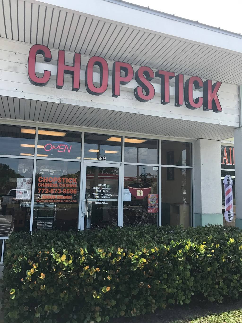 Chopstick Chinese Cuisine | meal takeaway | 222 SW Port St Lucie Blvd #104, Port St. Lucie, FL 34984, USA | 7728739596 OR +1 772-873-9596