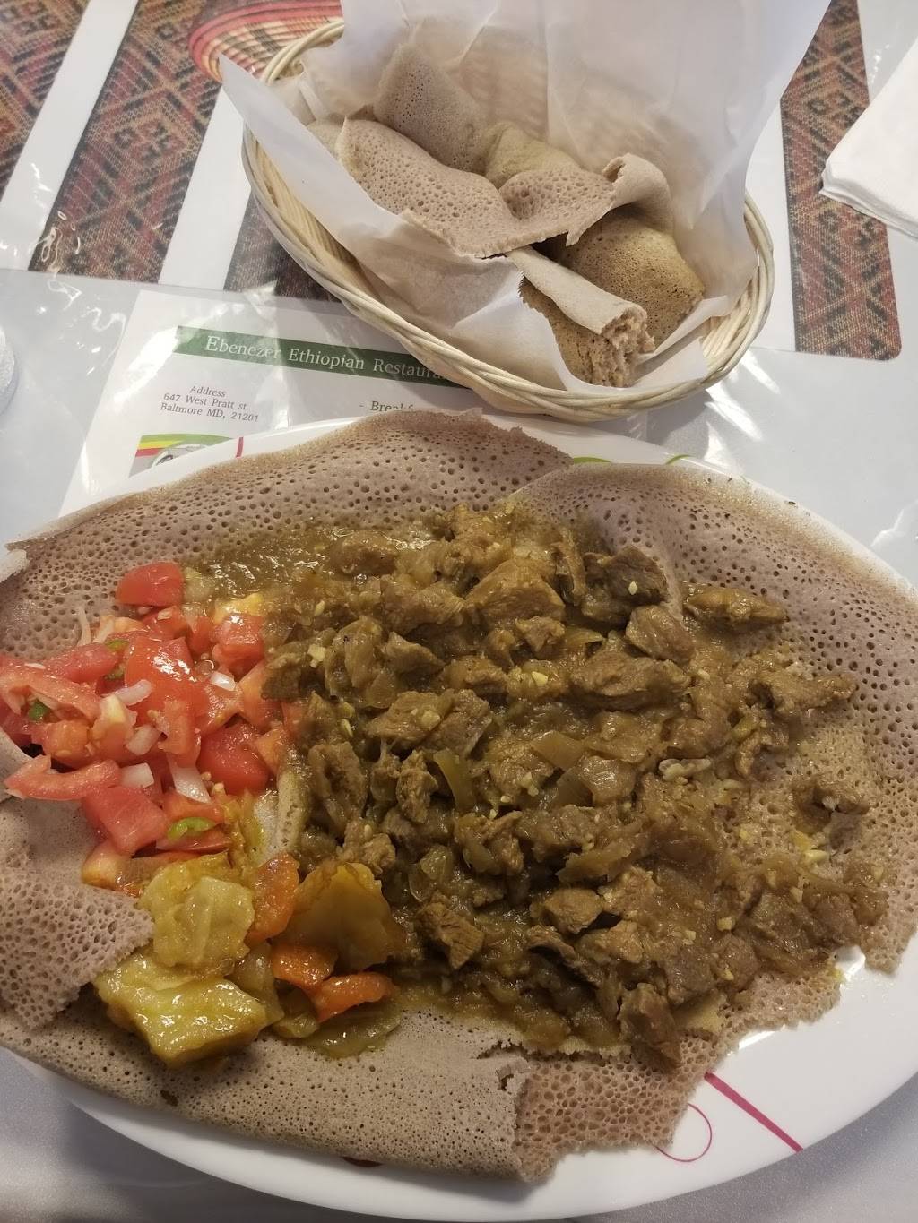 Ebenezer Ethiopian Restaurant | restaurant | 647 W Pratt St, Baltimore, MD 21201, USA | 4102440134 OR +1 410-244-0134