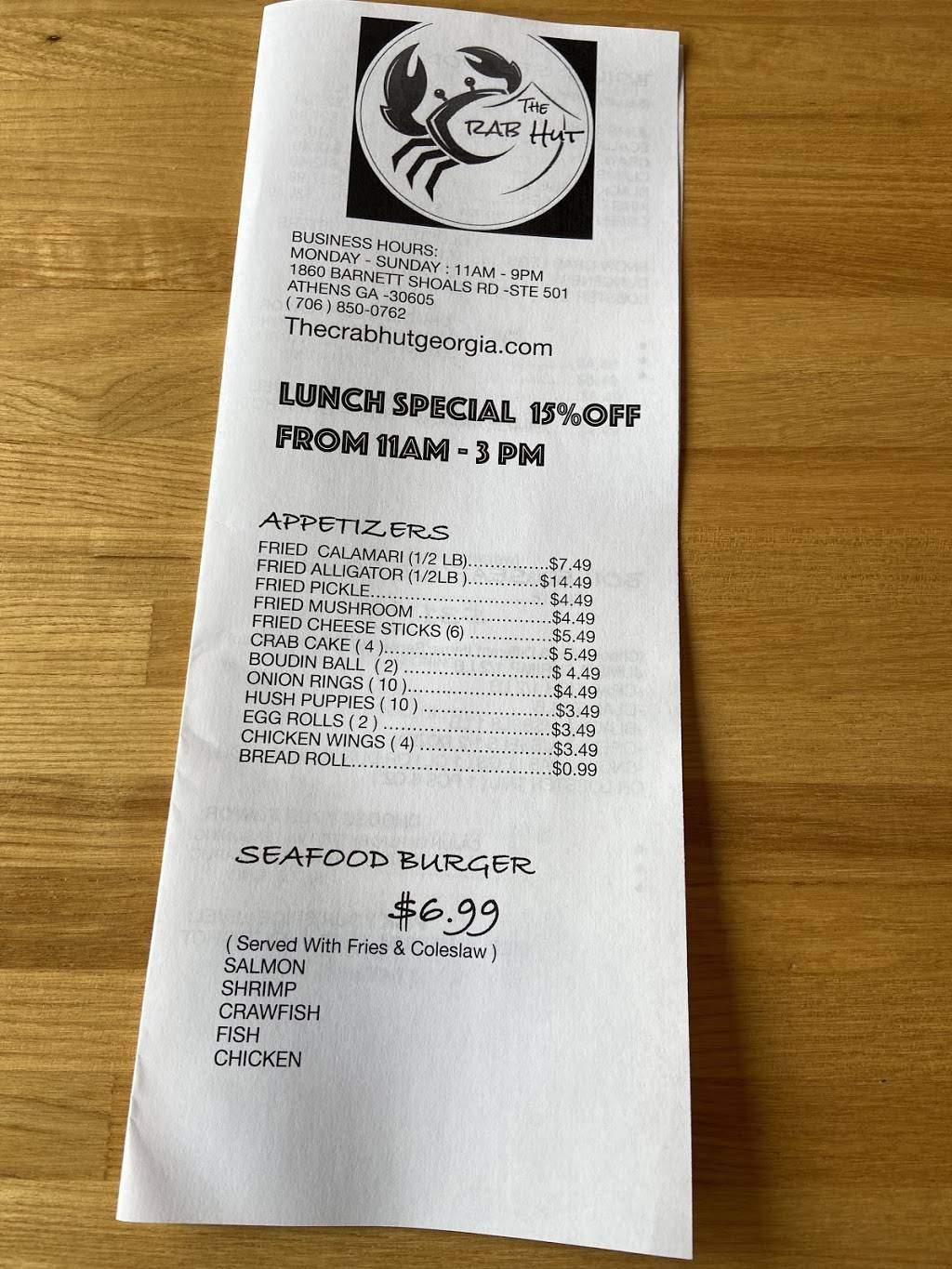 The Crab Hut Cajuns Seafood | restaurant | 1860 S Barnett Shoals Rd, Athens, GA 30605, USA | 7068500762 OR +1 706-850-0762