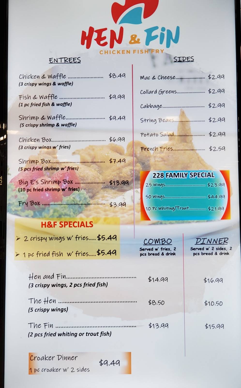 Hen & Fin | restaurant | 10195 Berry Rd Unit A, Waldorf, MD 20603, USA | 2408473474 OR +1 240-847-3474