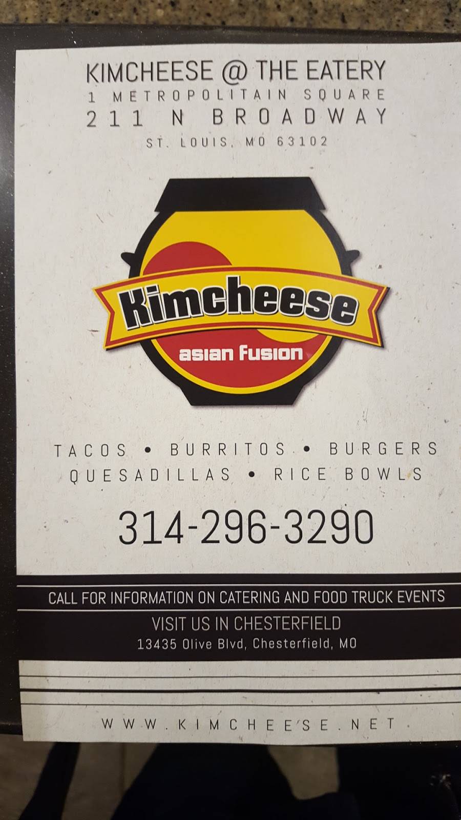Kimcheese | restaurant | 211 N Broadway, St. Louis, MO 63102, USA | 3142963290 OR +1 314-296-3290