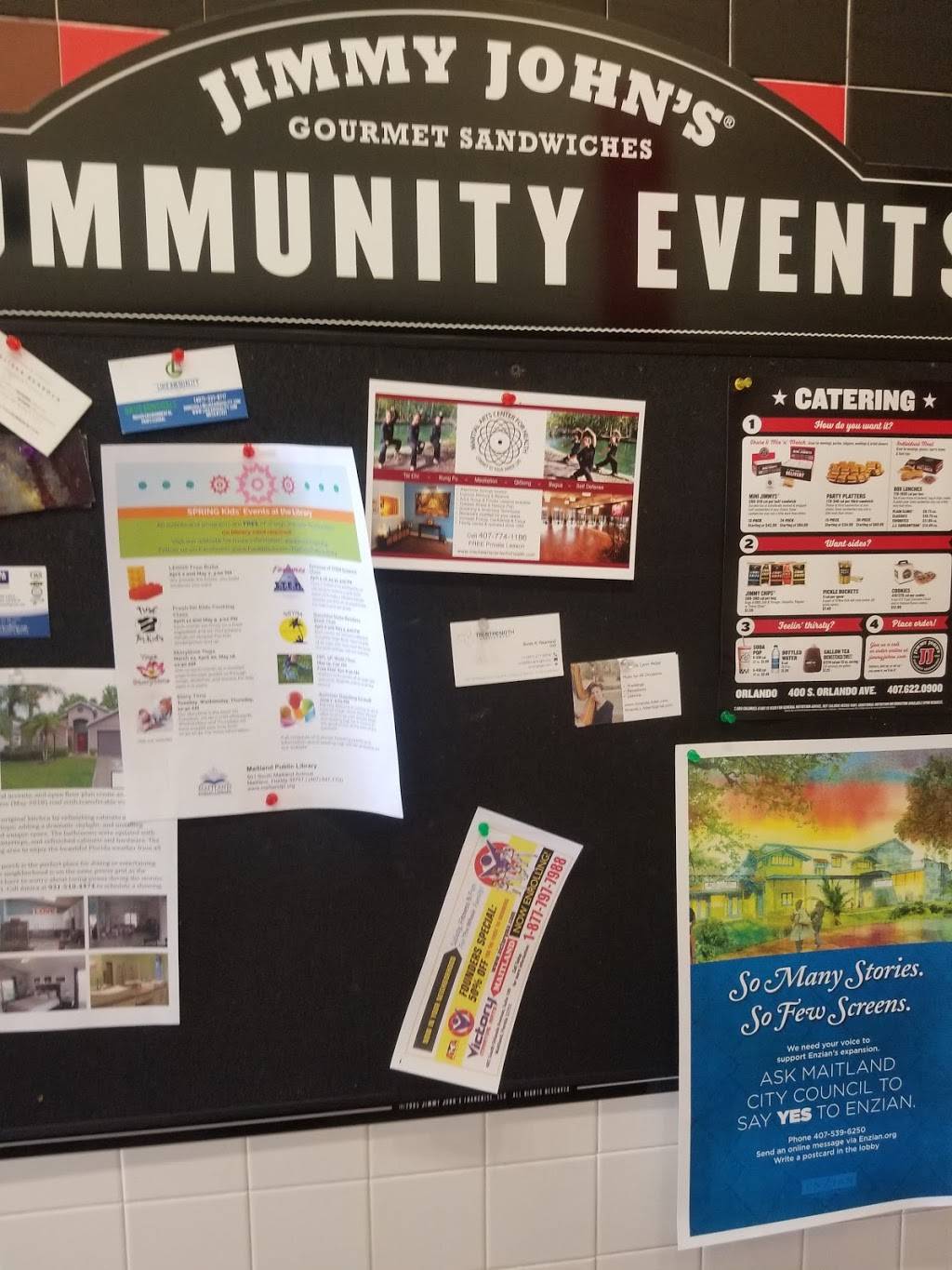 Jimmy Johns | meal delivery | 400 S Orlando Ave Ste. 103, Maitland, FL 32751, USA | 4076220900 OR +1 407-622-0900